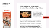 Invest Online, Online Tips For Investment, Online Investing