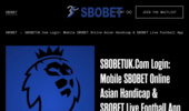 SBOBETUK.Com Login: Mobile SBOBET Online Asian Handicap & SBOBET Live Football App